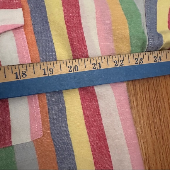 J Crew Linen Blended Candy striped Shirt Size 0 ¥¥ - Picture 7 of 14